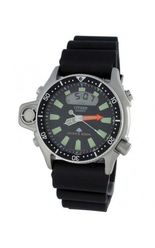 Ρολόι Χειρός CITIZEN JP2000-08E Promaster Aqualand Divers Καταδυτικό Μαύρο  Λουρί Καουτσούκ