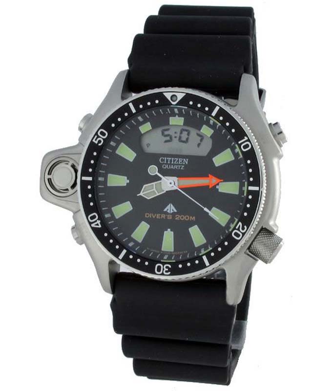 Ρολόι Χειρός CITIZEN JP2000-08E Promaster Aqualand Divers Καταδυτικό Μαύρο  Λουρί Καουτσούκ CITIZEN