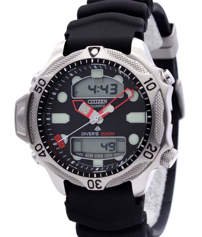Ρολόι Χειρός CITIZEN JP1010-00E Promaster Aqualand Divers Καταδυτικό Μαύρο Λουρί Καουτσούκ CITIZEN