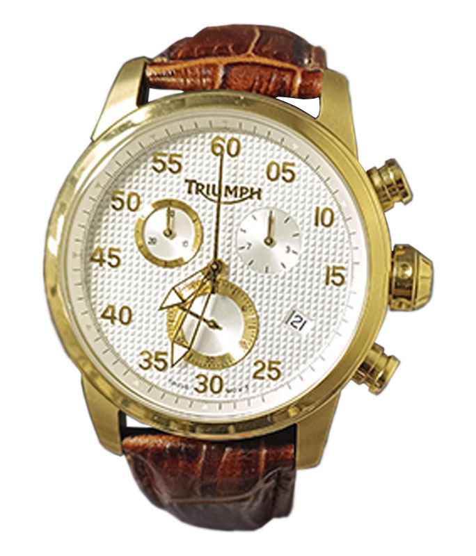 Ρολόι Χειρός TRIUMPH TRIUMPH TRIUMPH 3028-04 Brown Leather Strap TRIUMPH